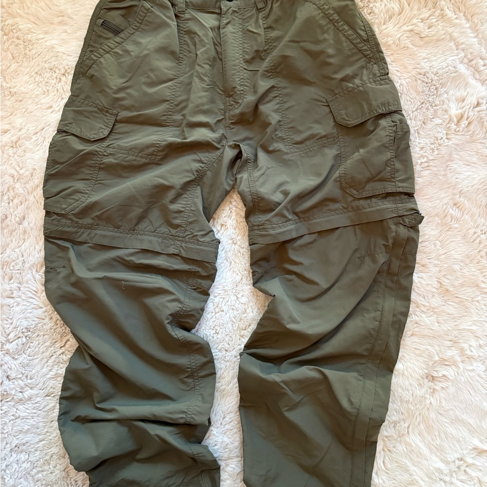 REI Sahara Convertible Olive Cargo Pants